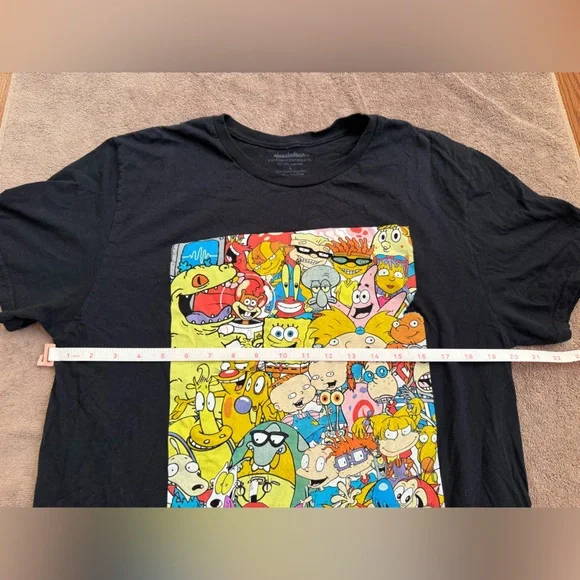 Nickelodeon Men’s Retro Cartoon Graphic Black Tee Rocket Power Rugrats - Large - Picture 6 of 7